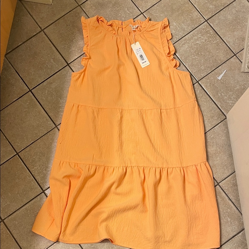 Copper Key Orange Ruffle Dress - Picture 4 of 4